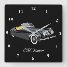 Klassische Jaguar Car 'Old Timer' Wall Clock Quadratische Wanduhr