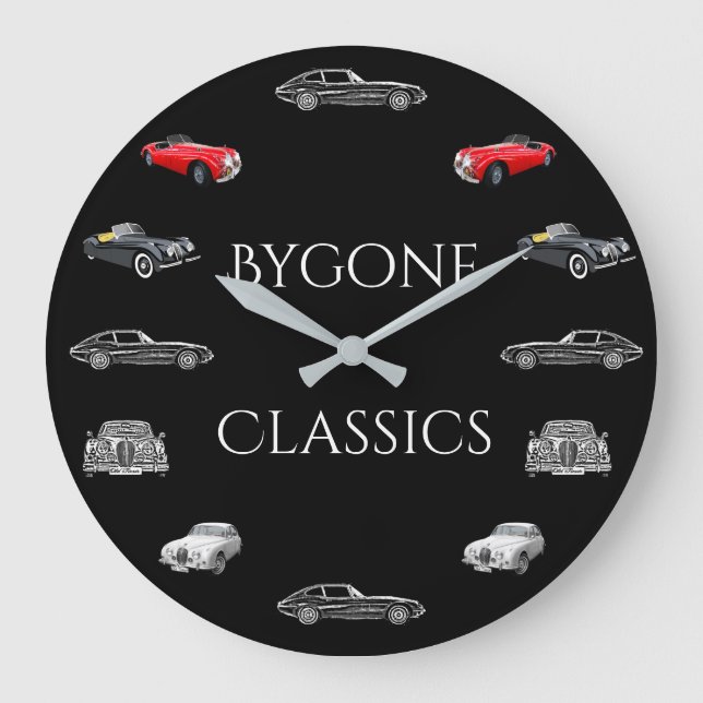 Klassische Jaguar Cars Wall Clock Große Wanduhr (Vorderseite)
