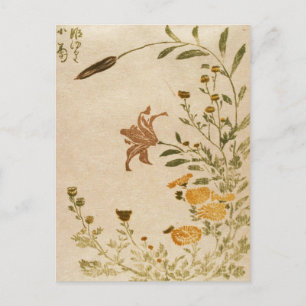 Klassische japanische alte Vintage ukiyo-e-Blume A Postkarte