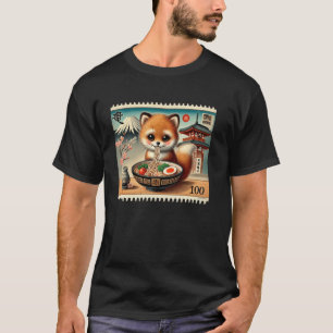 Klassische japanische Mt. Fuji-Briefmarke Fuchs-We T-Shirt