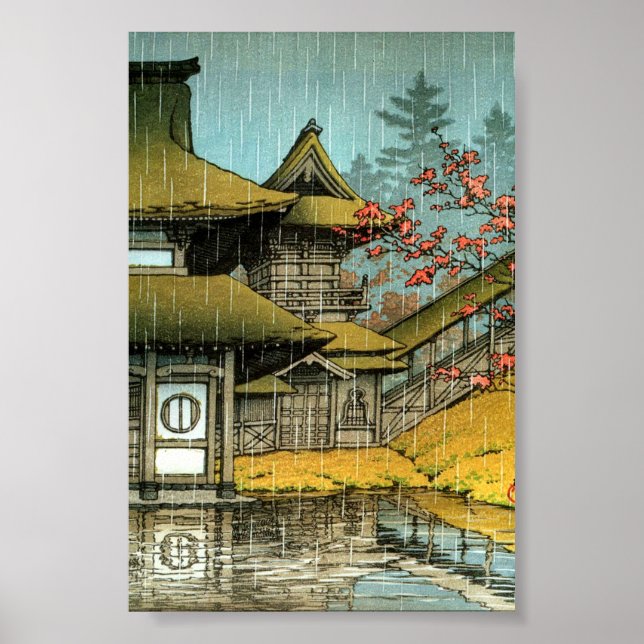 Klassische japanische Tempelmalerei Poster (Vorne)