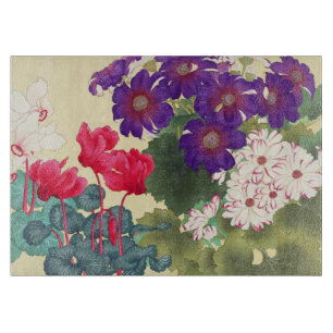Klassische japanische Vintage-Wasserfarben-Blumenk Schneidebrett