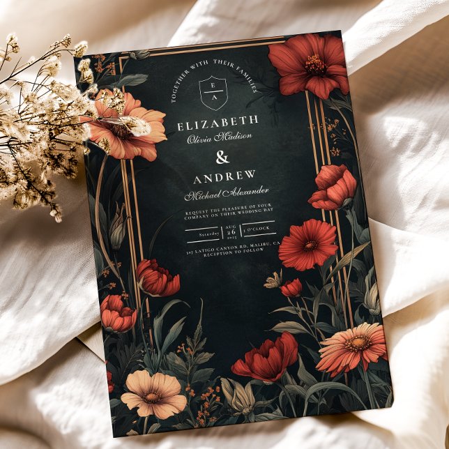 Klassische Jugendstil-Hochzeit Einladung (Von Creator hochgeladen)