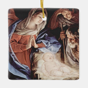 Klassische Jungfrau Mary und Baby Jesus Ornament. Keramikornament