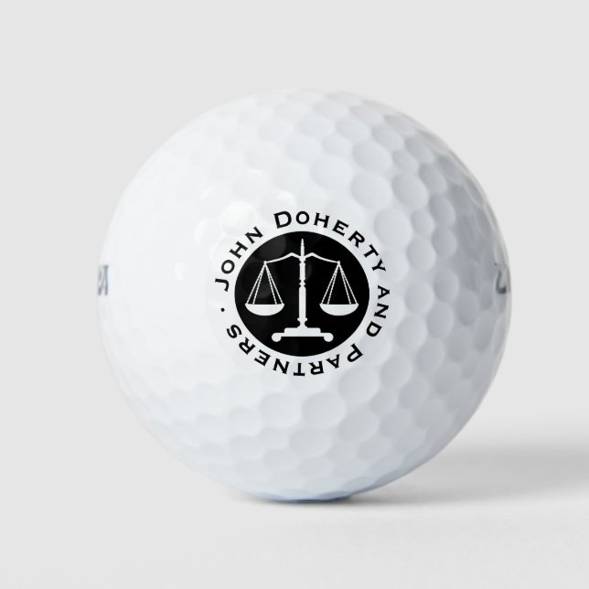 Klassische Justizskala | Beruflicher Rechtsanwalt Golfball (Vorderseite)