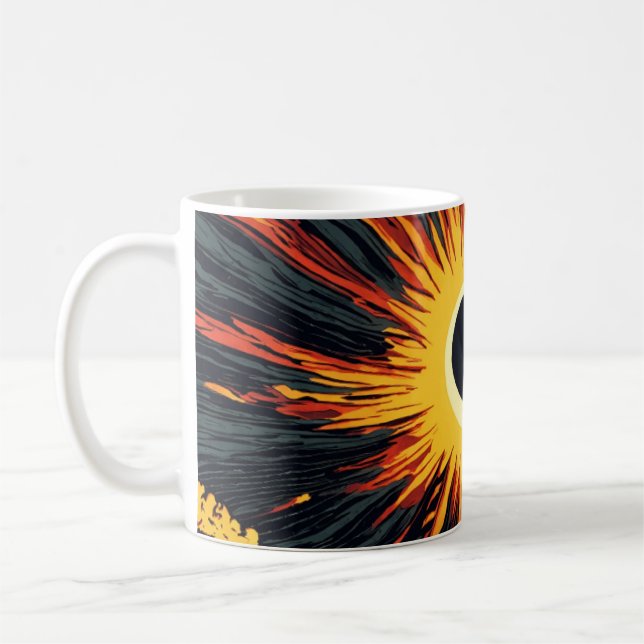 klassische Kaffeemaschine Tasse mit Sonnendesign (Links)