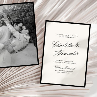 Klassische Kalligrafie Altes Geld Hochzeit Einladung