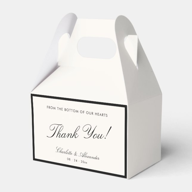 Klassische Kalligrafie Altes Geld Hochzeit Geschenkschachtel (Vorderseite)