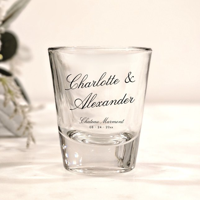 Klassische Kalligrafie Altes Geld Hochzeit Schnapsglas (Von Creator hochgeladen)