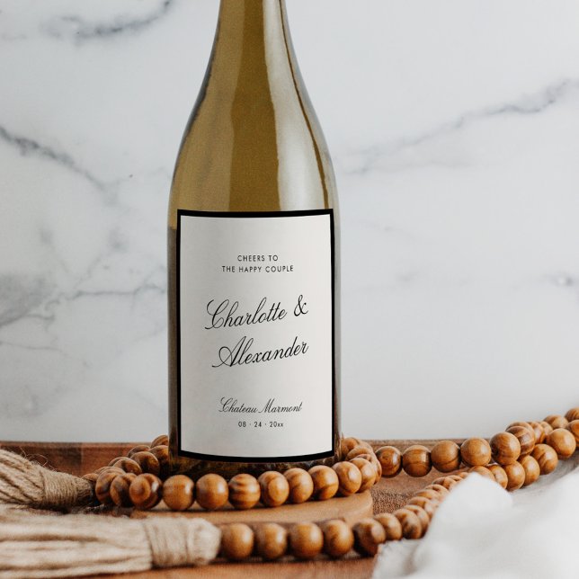 Klassische Kalligrafie Altes Geld Hochzeit Weinetikett (Von Creator hochgeladen)