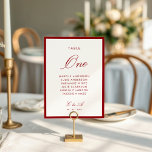Klassische Kalligrafie Deep Red Old Money Tischnummer<br><div class="desc">Die Hochzeitskollektion "Classic Calligraphy Old Money" ist eine zeitlose und elegante Suite, die von raffinierter Tradition und schlichtem Luxus inspiriert ist. Diese Suite mit ihren knusprigen schwarzen Rändern, zarten Serif-Schriftart und romantischen Schriftzeichen empfängt Sie mit raffiniertem Charme, der an Vintage Soirées und vergangene Anwesen erinnert. Die Herberge eignet sich ideal...</div>