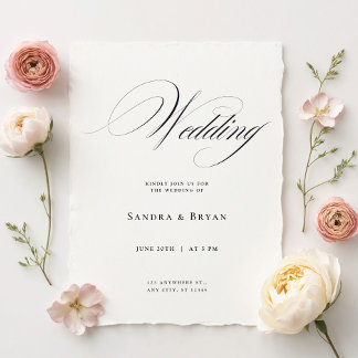 Klassische Kalligrafie Elegante Einladung zur Hoch