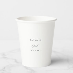 Klassische Kalligrafie-Hochzeit Chic Pappbecher
