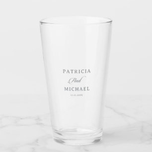 Klassische Kalligrafie-Hochzeit Glas