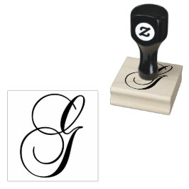 Klassische Kalligrafie-Schrift Buchstabe G Monogra Gummistempel