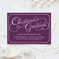 Klassische Kalligrafie Script Lila WeihnachtsParty