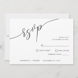 Klassische Kalligrafie Script Wedding RSVP Card