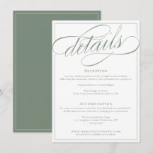 Klassische Kalligrafie Script White and Sage Weddi