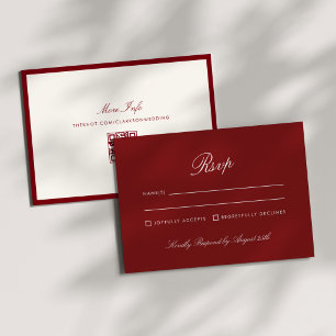 Klassische Kalligrafie Tiefrot Altes Geld Rsvp Einladung