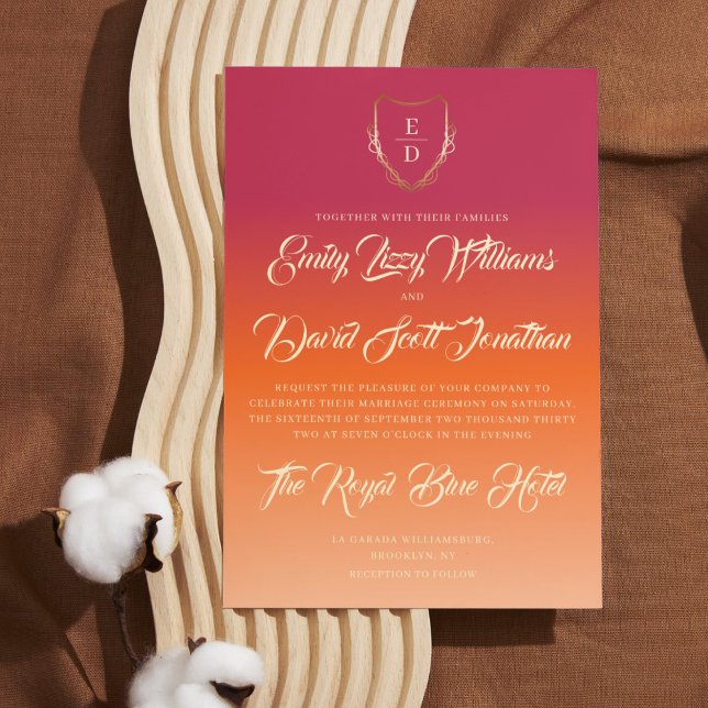 Klassische Kalligrafie Vibraning Summer Wedding Einladung (Von Creator hochgeladen)