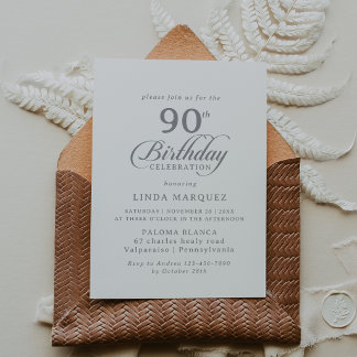 Klassische Kalligrafie zum 90. Geburtstag Einladung