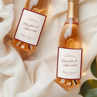 Klassische Kalligraphie Deep Red Old Money Wedding