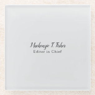 Klassische Kalligraphie Elegant Schlicht Einfach G Glasuntersetzer