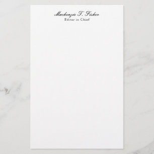 Klassische Kalligraphie Elegant Schlicht Simple Wh Briefpapier