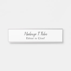 Klassische Kalligraphie Elegant Schlicht Simple Wh Türschild