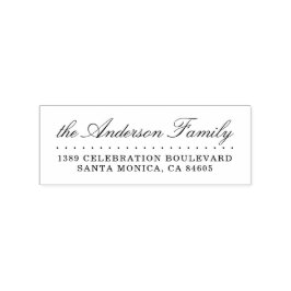 Klassische Kalligraphie Familienname und Rücksende Gummistempel