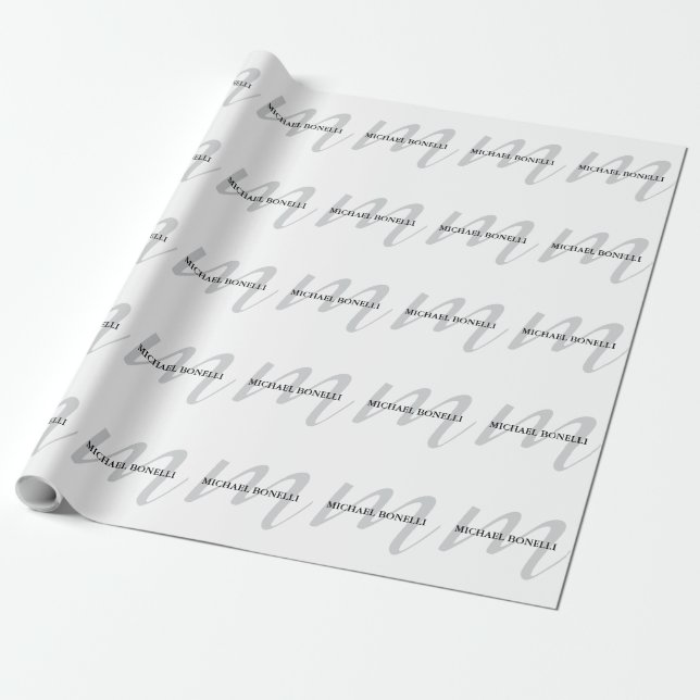 Klassische Kalligraphie-Monogramm beruflich Geschenkpapier (Ungerollt)