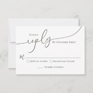 Klassische Kalligraphie-Skripte für Hochzeiten RSVP Karte