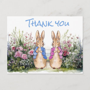 Klassische Kaninchen Danke Postkarte
