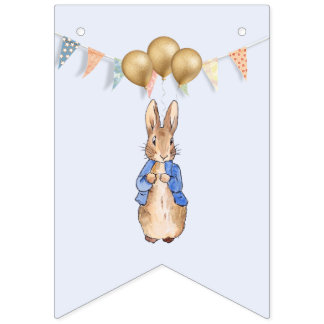 Klassische Kaninchen-Goldballons-Girlanden-Flaggen Wimpelkette