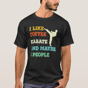 Klassische Karate-Markenkunst und Kaffee Retro Vin T-Shirt