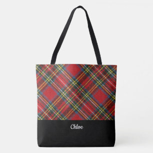 Klassische Karierte Mit Monogramm Tote Bag