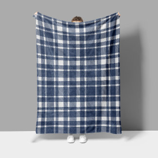 Klassische Karierte Tartan-Muster-Dunkle Marine & Fleecedecke