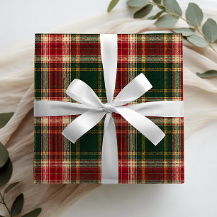 Klassische Karo-Weihnachts-Tartan-Eleganz Geschenkpapier