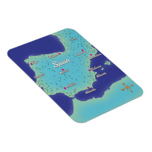 Klassische Karte Spaniens Magnet