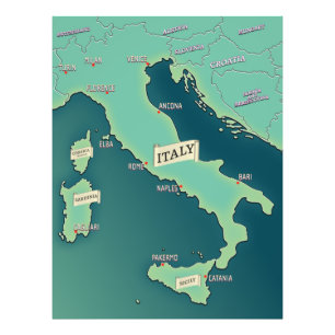 Klassische Karte von Italien Fotodruck