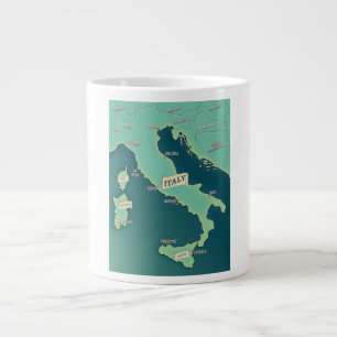 Klassische Karte von Italien Jumbo-Tasse