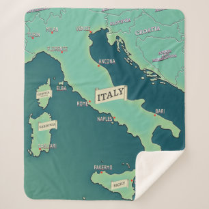 Klassische Karte von Italien Sherpadecke