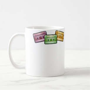 Klassische Kassettentonbänder zum Abspielen von Mu Kaffeetasse