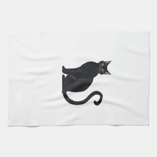 Klassische Katze mit gebogenem Rücken � Vintage-Ha Geschirrtuch