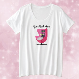 Klassische Katzen DiamantCollars mit Vintag rosa S Große Größe T-Shirt