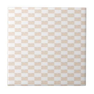 Klassische Keramikfliese Beige Streifen Schachbret