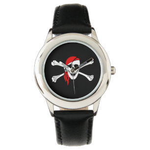 Klassische Kinderuhr/Piratenschädel Armbanduhr