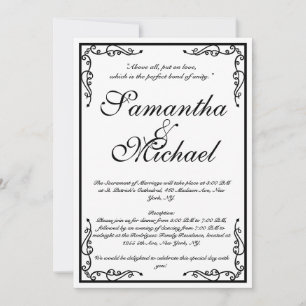 Klassische kirchliche Hochzeit Einladung