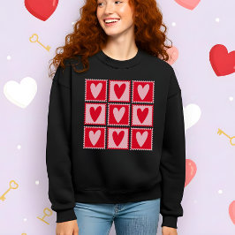 Klassische Kirschrote Herzen Valentinsgeschenk Sweatshirt