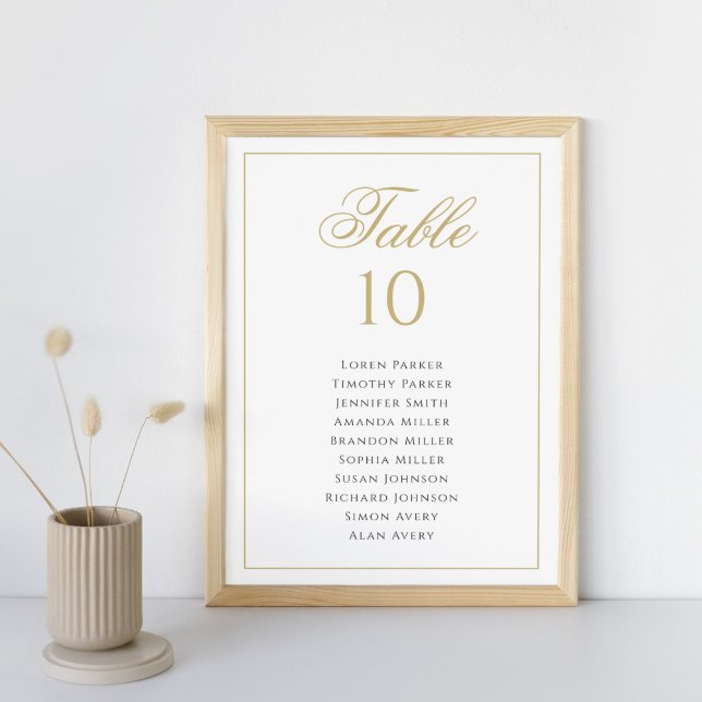 Klassische Klassische Hochzeitskarte Tischnummer (Von Creator hochgeladen)